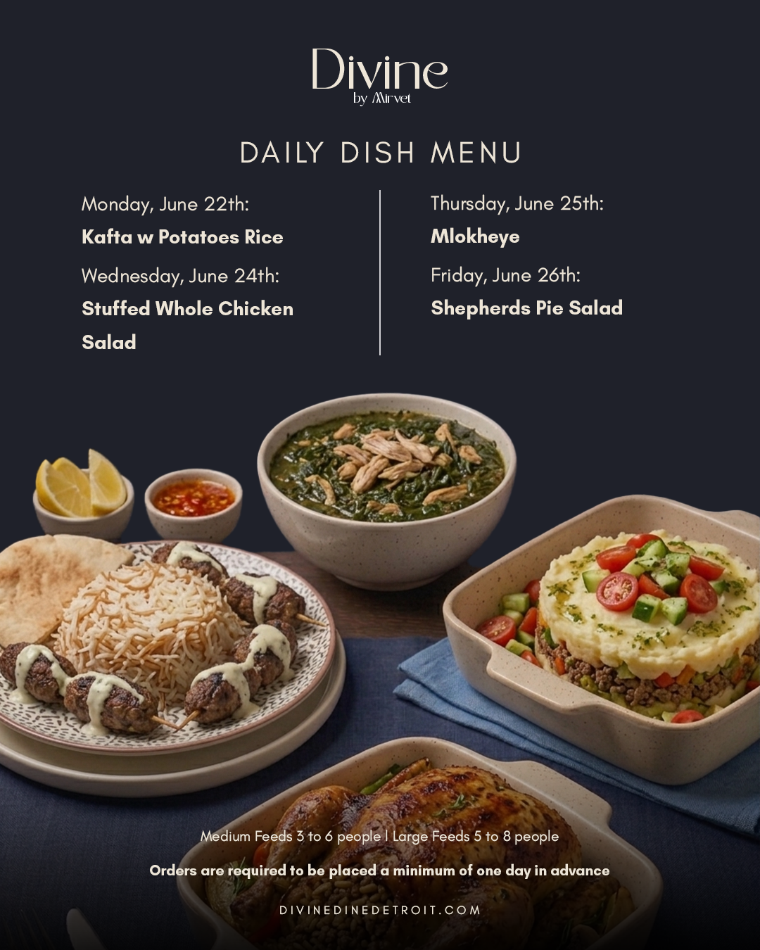 3 Meals Package ( 3 to 6 people )