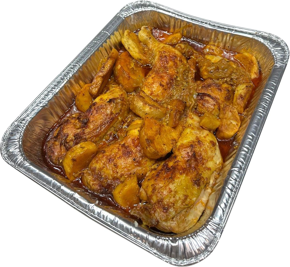 Lemon Garlic Chicken Potatoes and White Rice