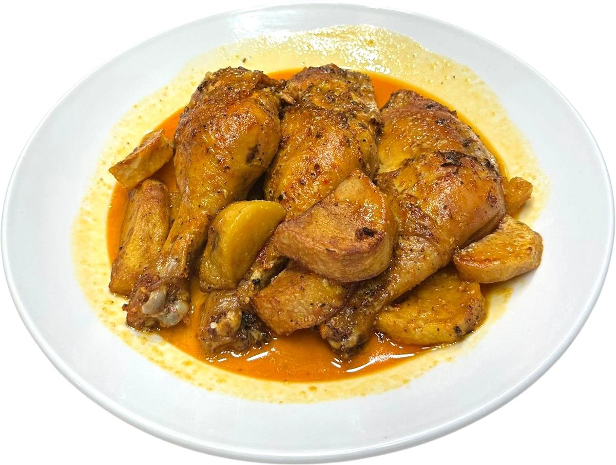 Lemon Garlic Chicken Potatoes and White Rice